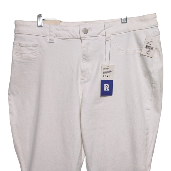 DL1961 Bridget Boot White Raw Hem High Waist Jeans Womens Plus Size 18W NWT - Picture 11 of 14